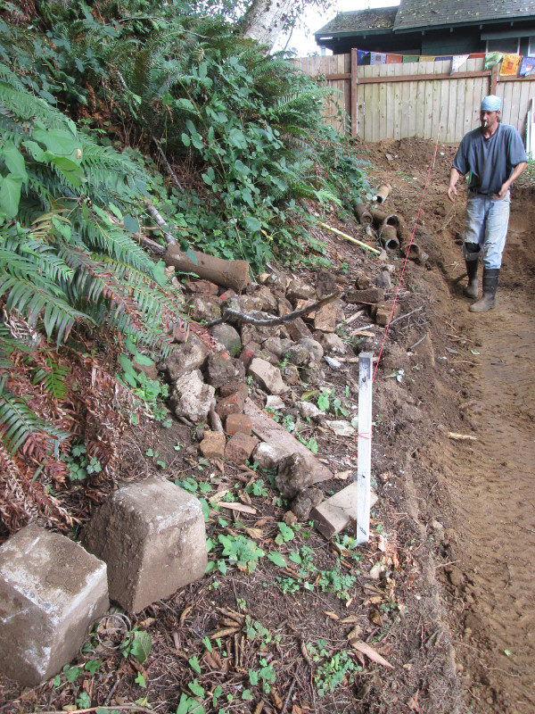 northsideofhouse_regrading-retaining-wall-project-stuff-dug-up_090916